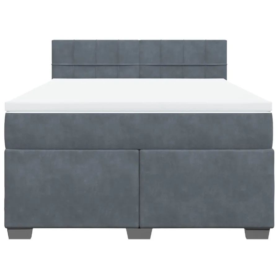 Sommier à lattes de lit et matelas Gris foncé 160x200cm Velours - 4