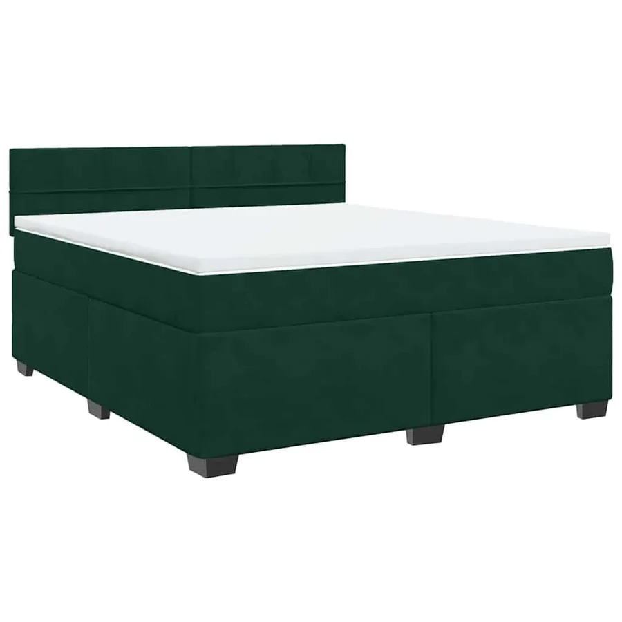 Sommier à lattes de lit et matelas Vert foncé 180x200cm Velours - 3