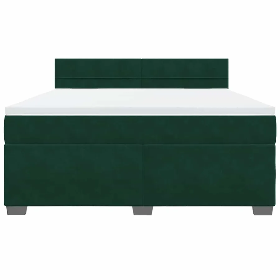 Sommier à lattes de lit et matelas Vert foncé 180x200cm Velours - 6
