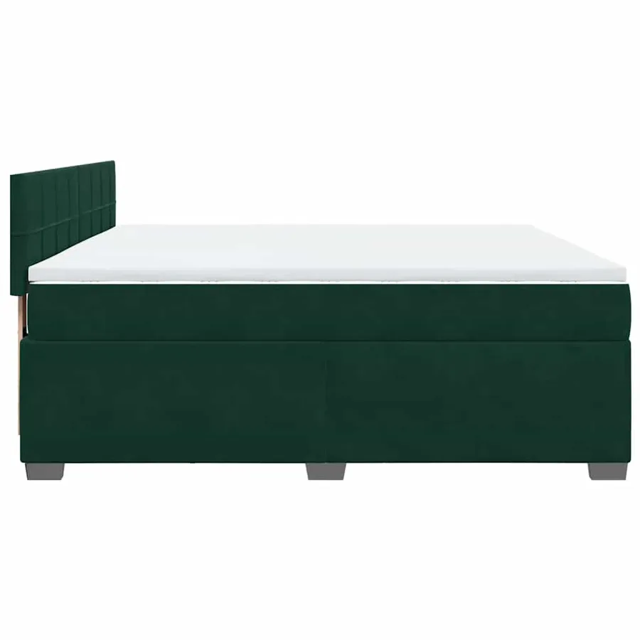 Sommier à lattes de lit et matelas Vert foncé 180x200cm Velours - 7