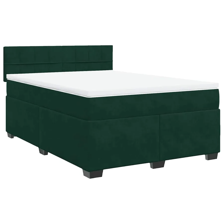 Sommier à lattes de lit et matelas Vert foncé 160x200cm Velours - 3