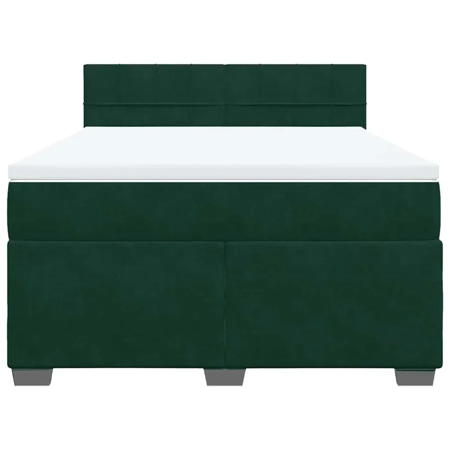 Sommier à lattes de lit et matelas Vert foncé 160x200cm Velours - 6