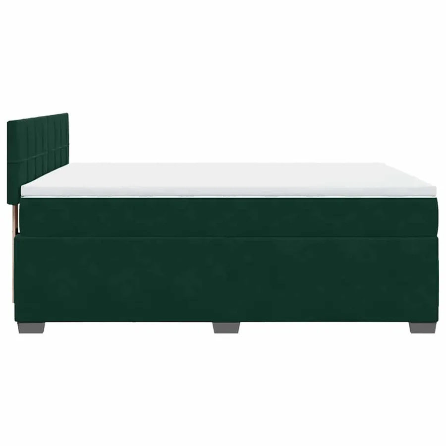 Sommier à lattes de lit et matelas Vert foncé 160x200cm Velours - 7