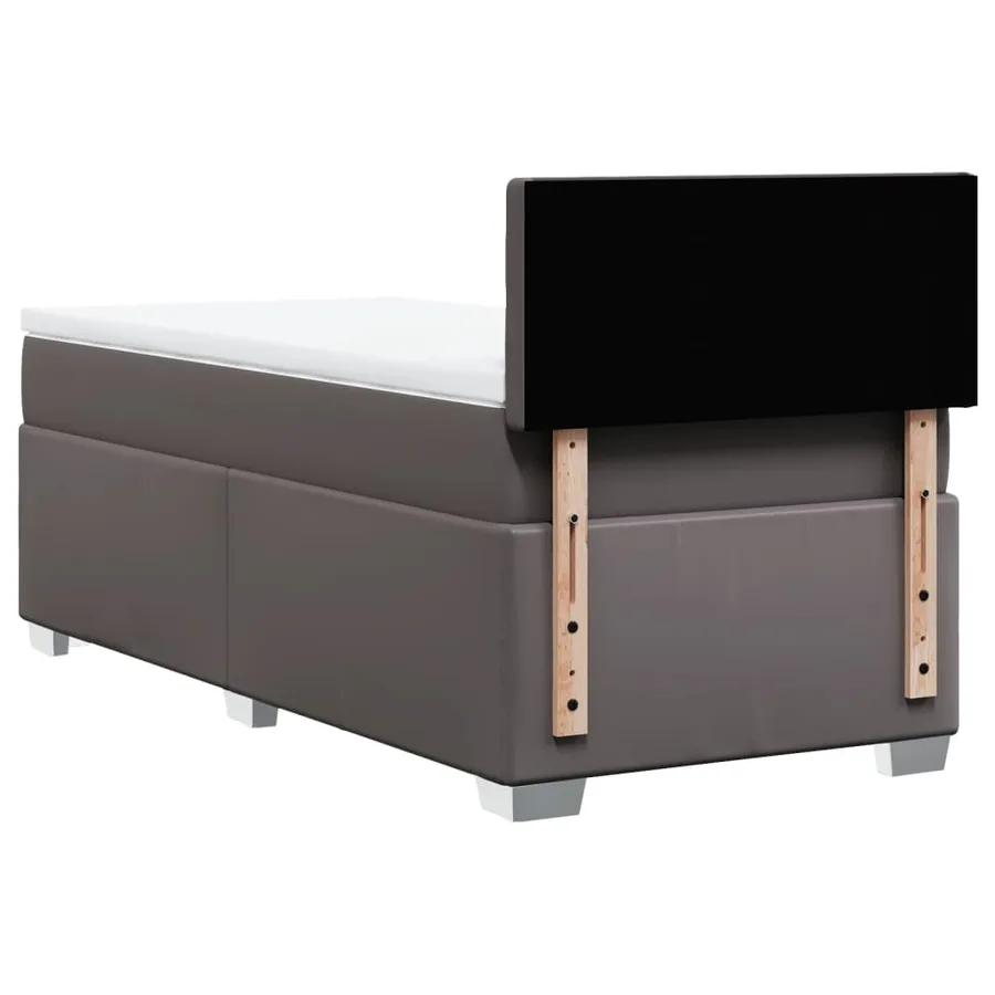 Sommier à lattes de lit avec matelas Gris 90x190 cm Similicuir - 12
