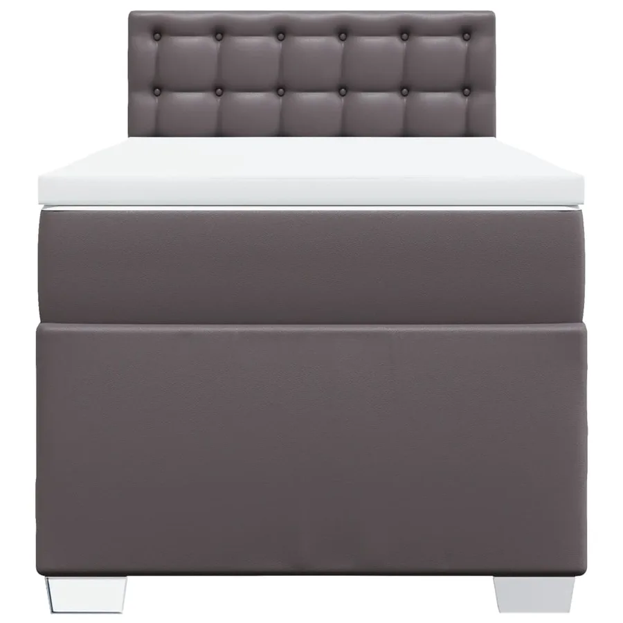 Sommier à lattes de lit avec matelas Gris 90x190 cm Similicuir - 6