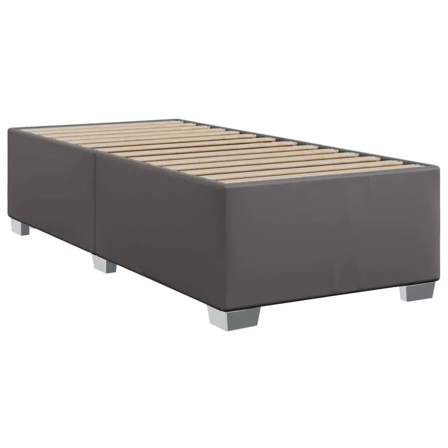 Sommier à lattes de lit avec matelas Gris 90x190 cm Similicuir - 8