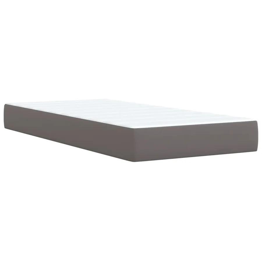Sommier à lattes de lit avec matelas Gris 90x190 cm Similicuir - 9