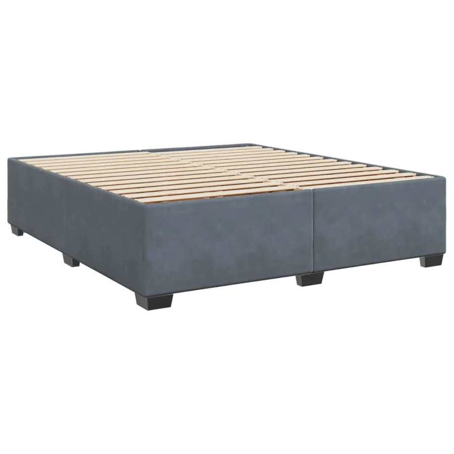 Sommier à lattes de lit et matelas Gris foncé 180x200cm Velours - 8