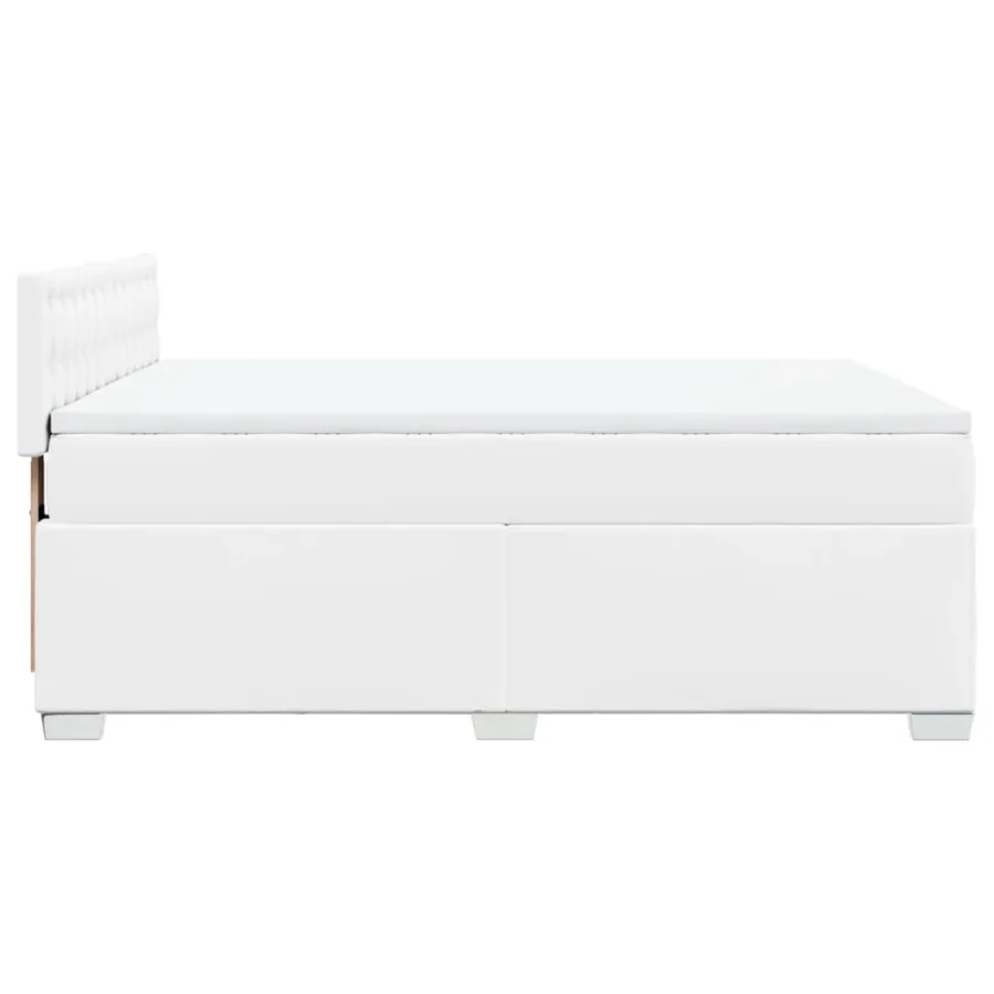 Sommier à lattes de lit avec matelas Blanc 140x190cm Similicuir - 11