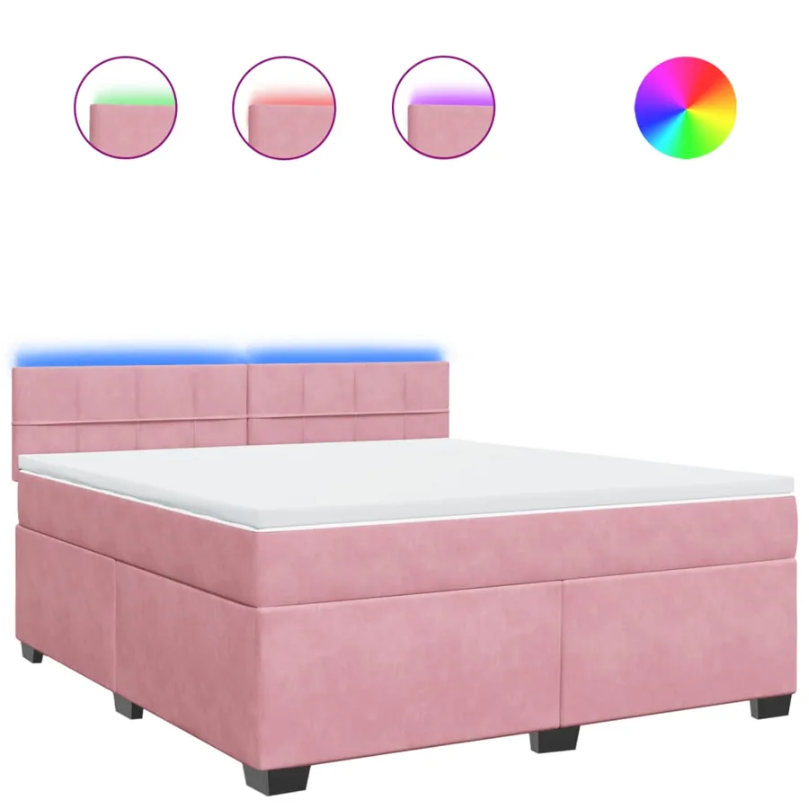 Sommier à lattes de lit avec matelas Rose 180x200 cm Velours - 2