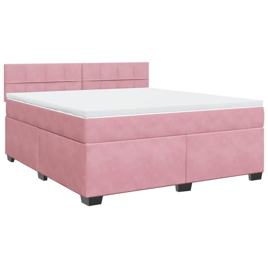 Sommier à lattes de lit avec matelas Rose 180x200 cm Velours - 3