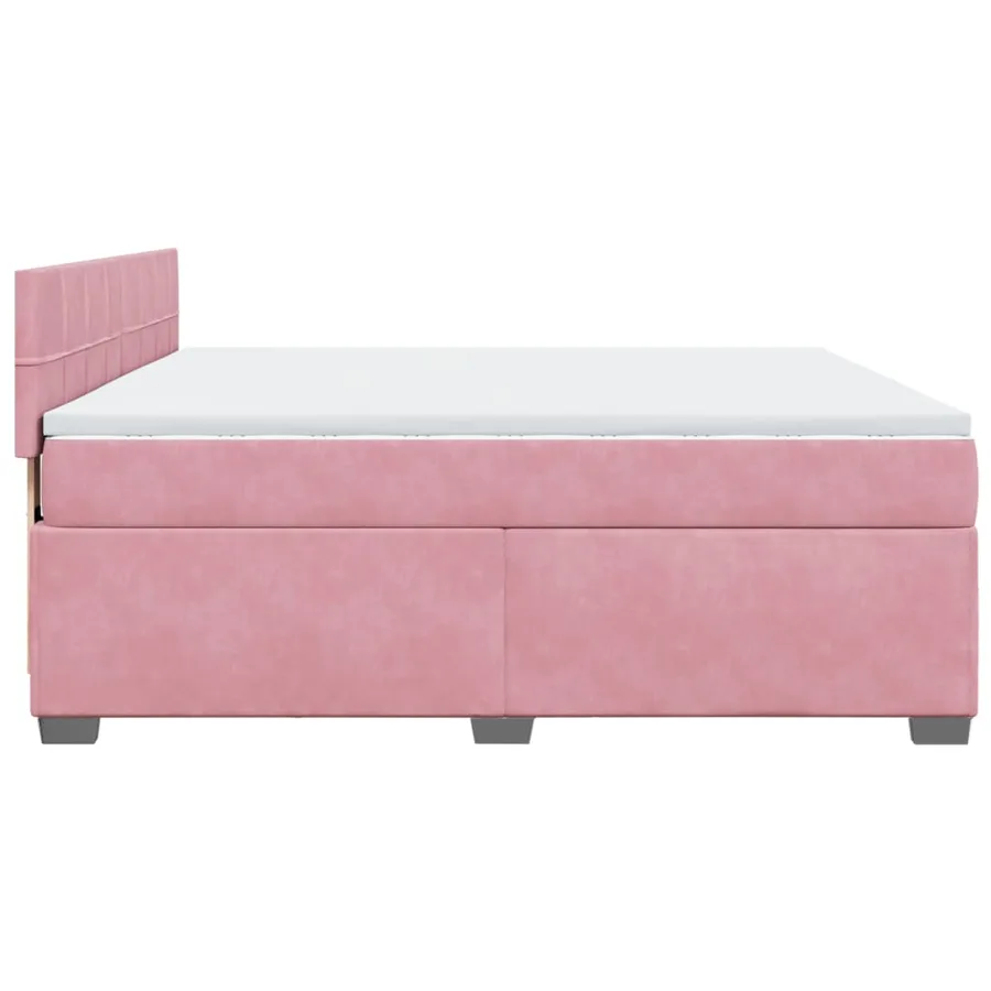 Sommier à lattes de lit avec matelas Rose 180x200 cm Velours - 9