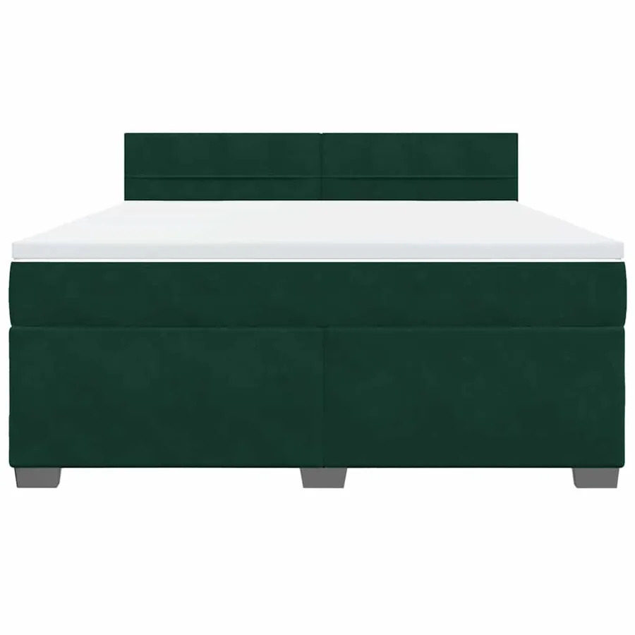 Sommier à lattes de lit et matelas Vert foncé 180x200cm Velours - 4