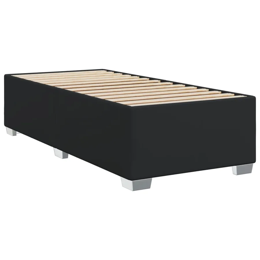 Sommier à lattes de lit avec matelas noir 90x190 cm similicuir - 8
