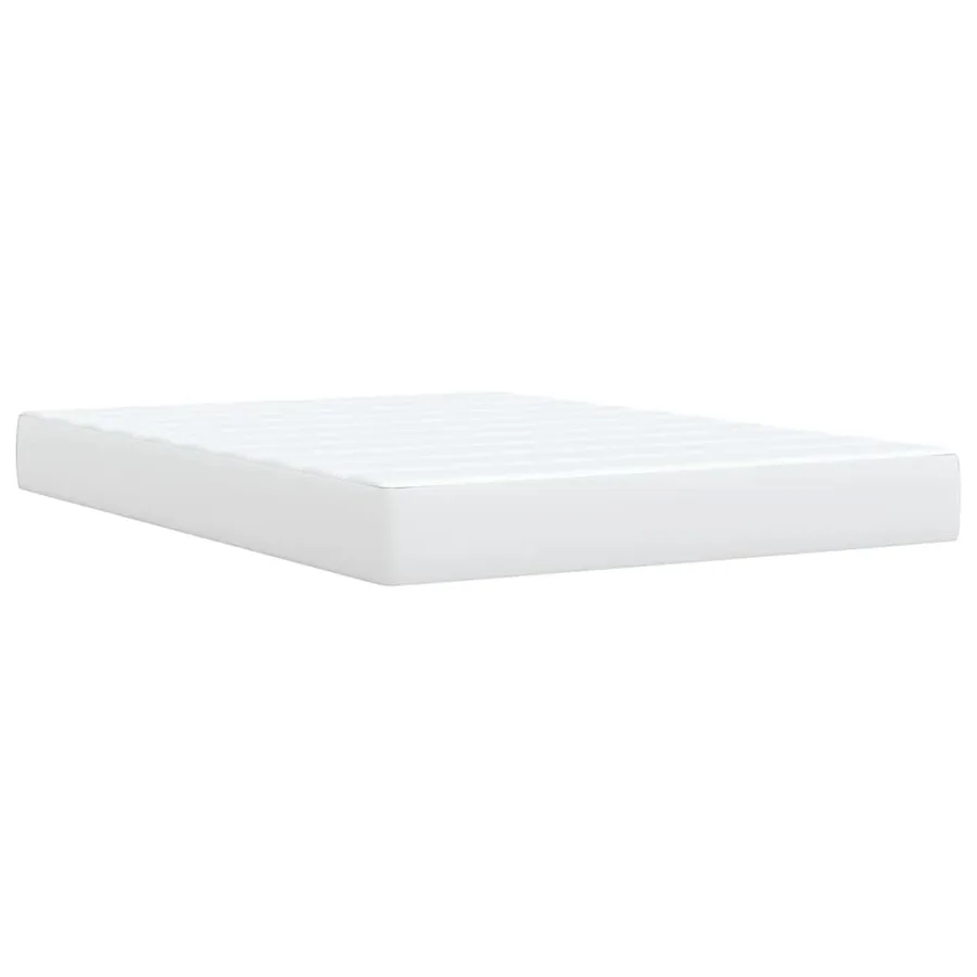 Sommier à lattes de lit avec matelas Blanc 140x190cm Similicuir - 10