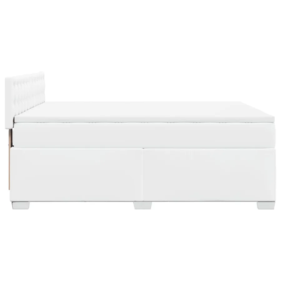 Sommier à lattes de lit avec matelas Blanc 140x190cm Similicuir - 5