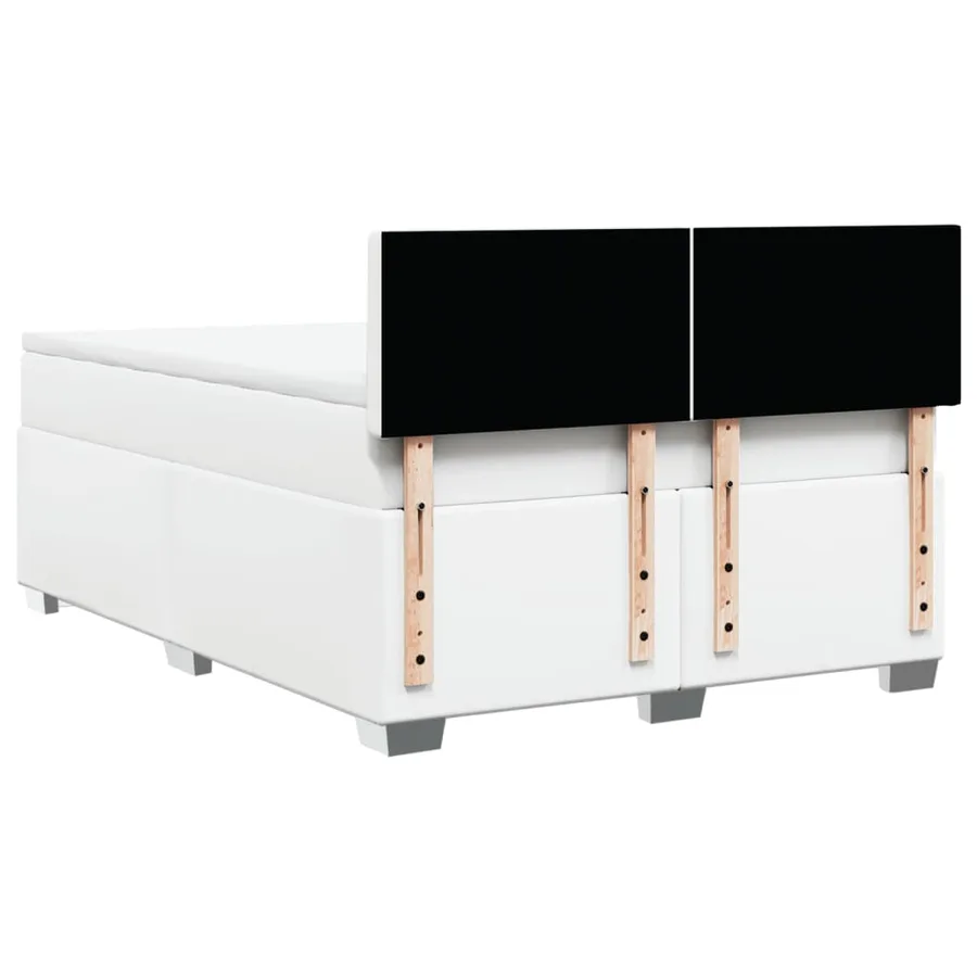 Sommier à lattes de lit avec matelas Blanc 140x190cm Similicuir - 6