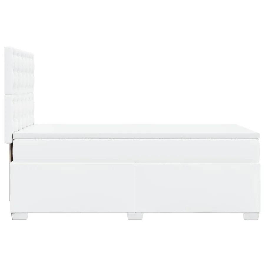 Sommier à lattes de lit avec matelas Blanc 90x190 cm Similicuir - 9