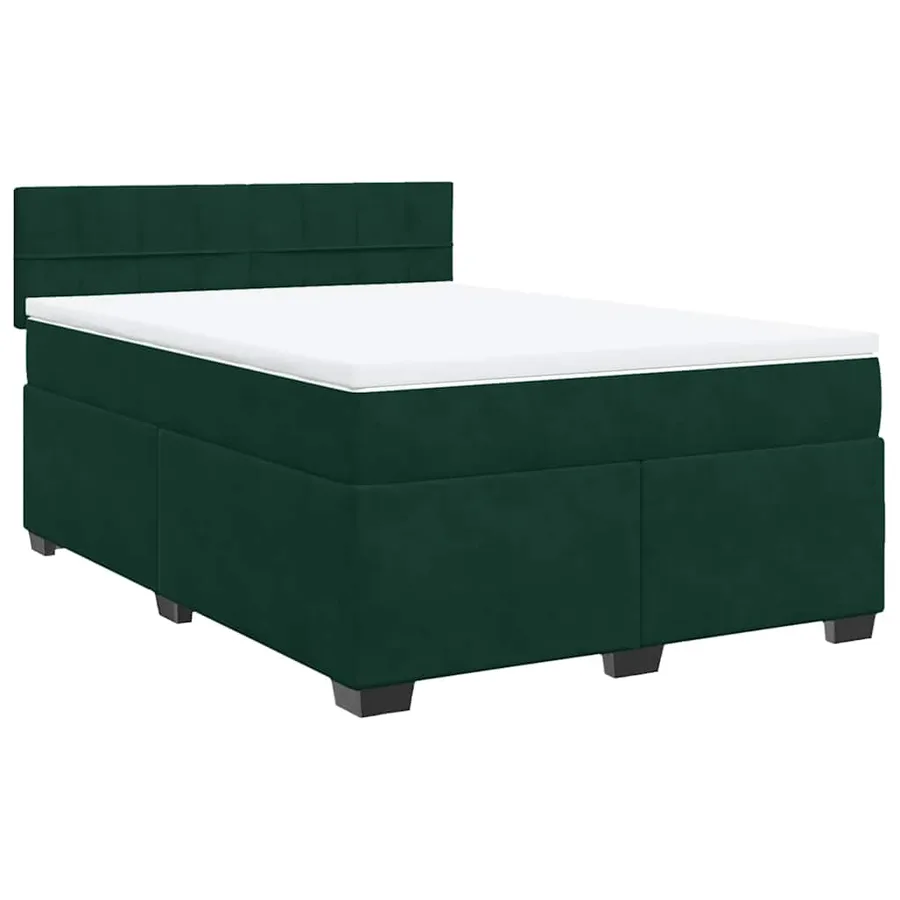 Sommier à lattes de lit et matelas Vert foncé 160x200cm Velours - 2