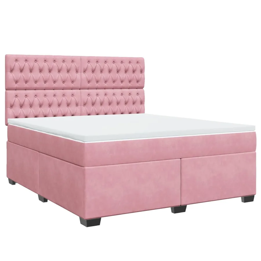 Sommier à lattes de lit avec matelas Rose 180x200 cm Velours - 2