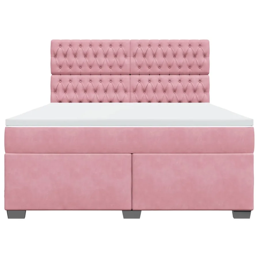 Sommier à lattes de lit avec matelas Rose 180x200 cm Velours - 4