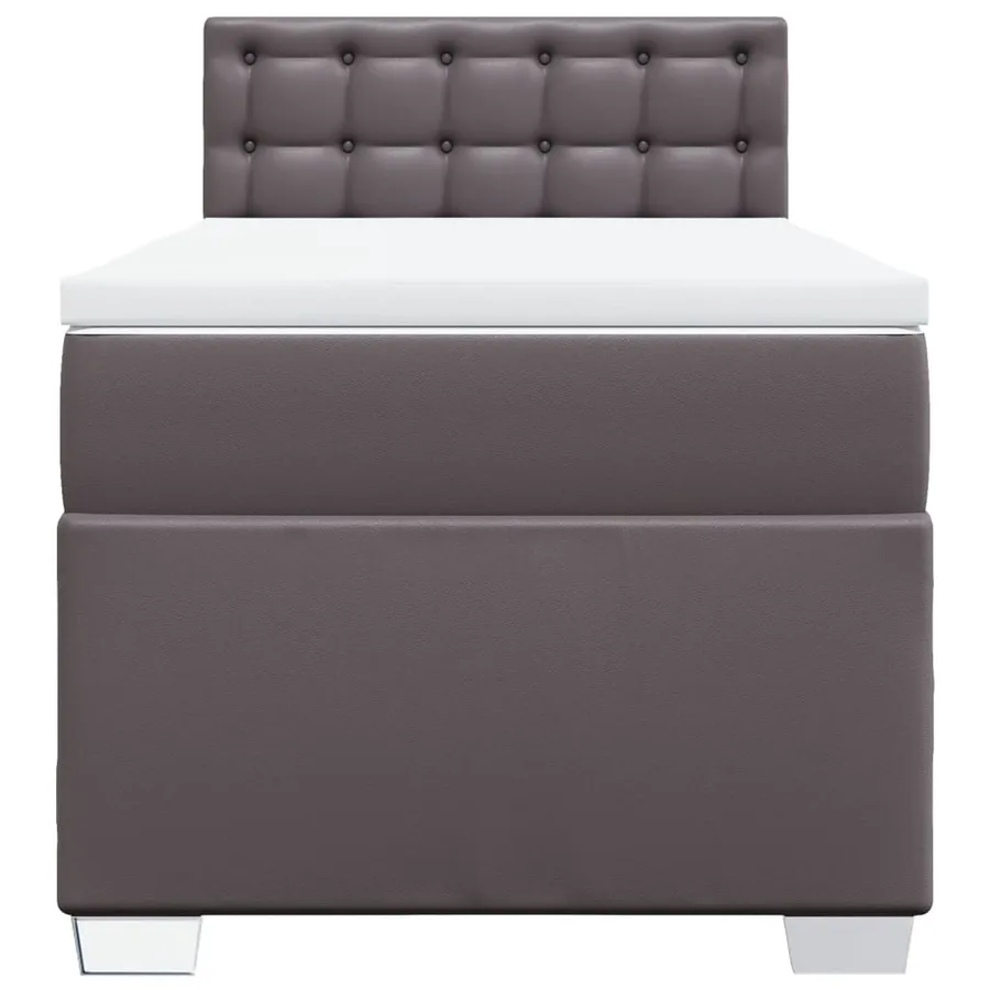 Sommier à lattes de lit avec matelas Gris 90x190 cm Similicuir - 4