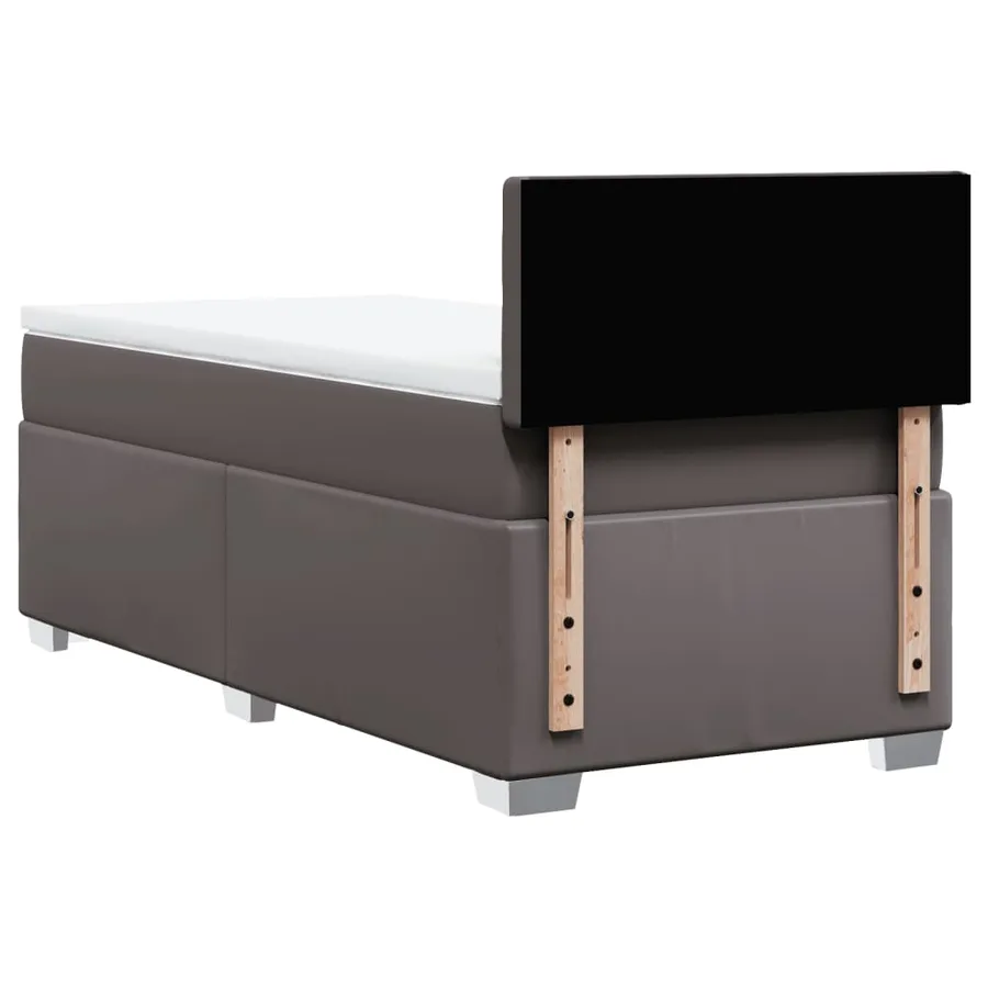 Sommier à lattes de lit avec matelas Gris 90x190 cm Similicuir - 6