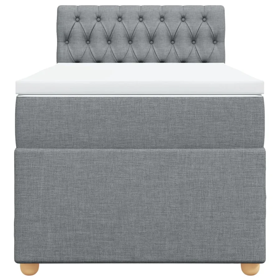 Sommier à lattes de lit et matelas Gris clair 90x190 cm Tissu - 4