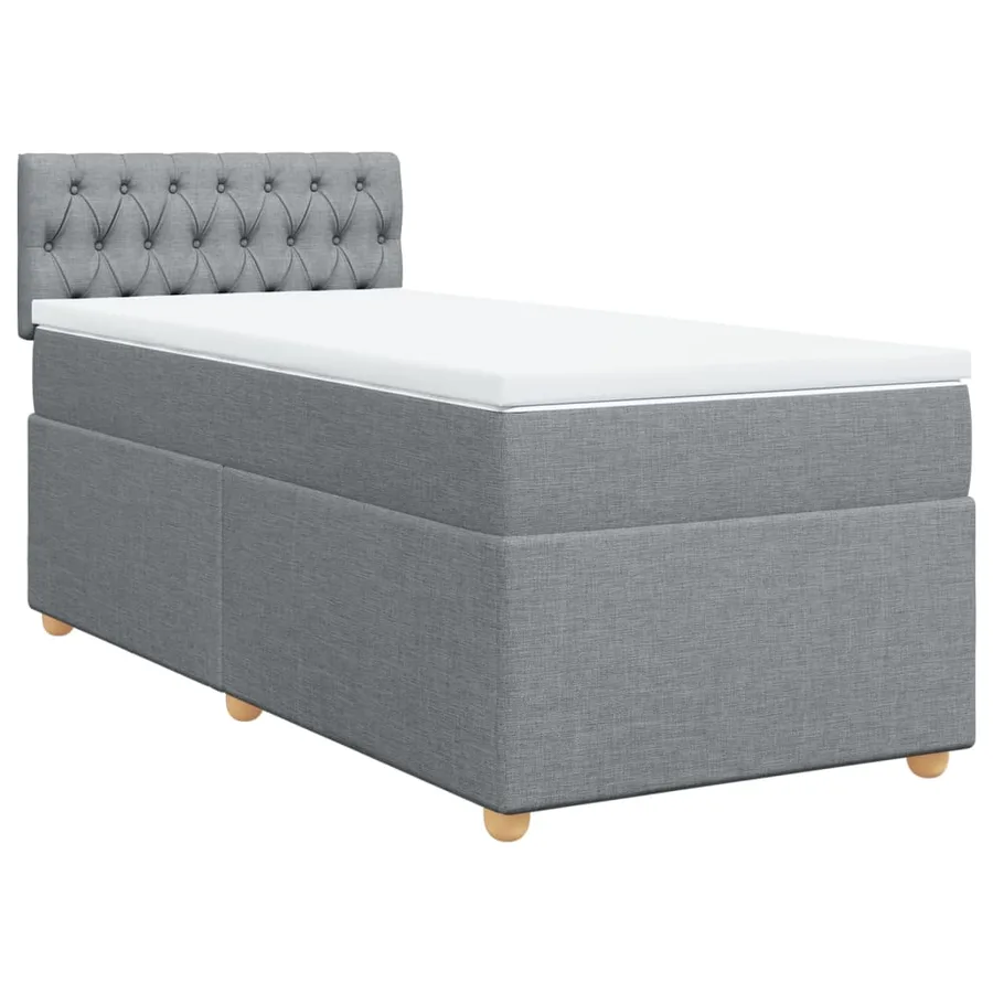 Sommier à lattes de lit et matelas Gris clair 90x190 cm Tissu - 3