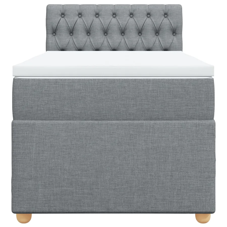 Sommier à lattes de lit et matelas Gris clair 90x190 cm Tissu - 6