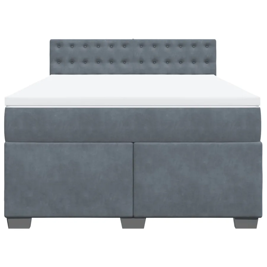 Sommier à lattes de lit et matelas Gris foncé 140x200cm Velours - 4