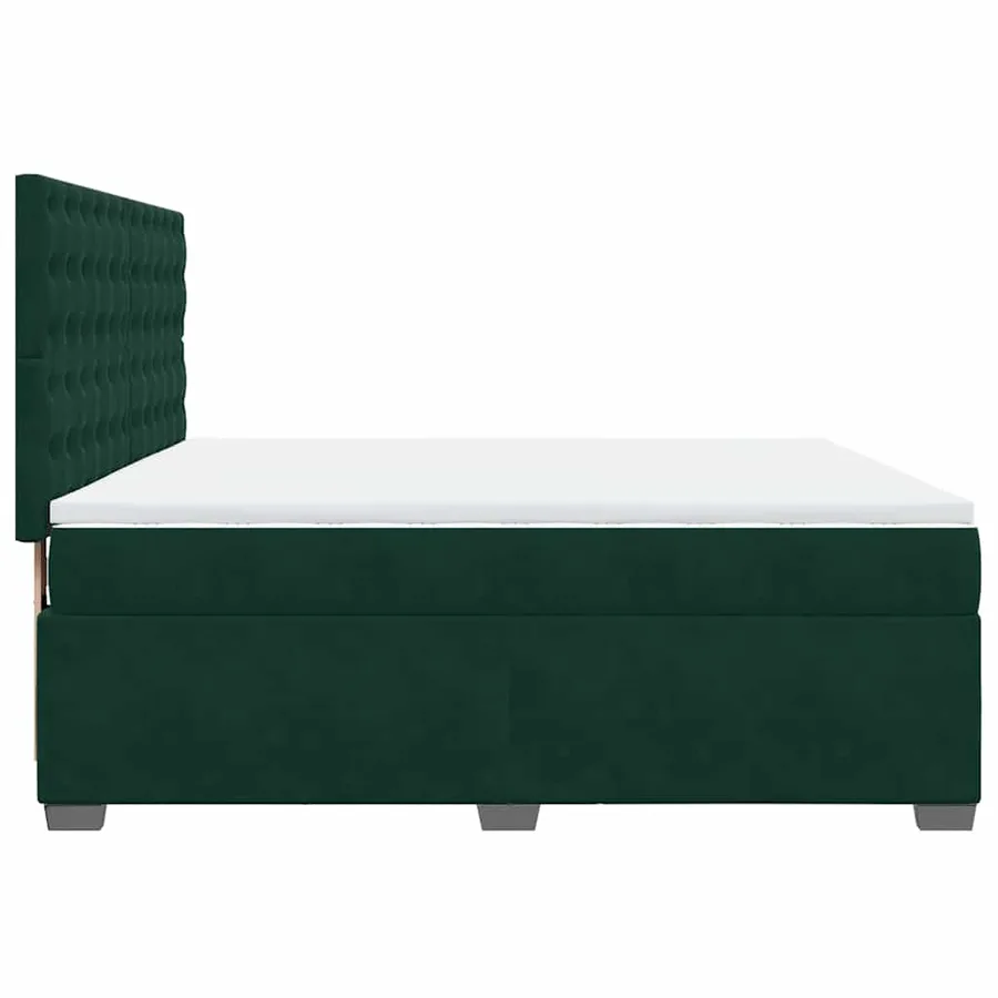 Sommier à lattes de lit et matelas Vert foncé 180x200cm Velours - 11