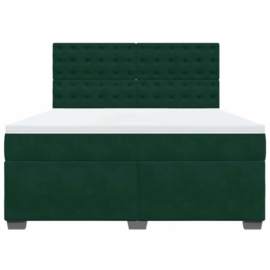 Sommier à lattes de lit et matelas Vert foncé 180x200cm Velours - 6