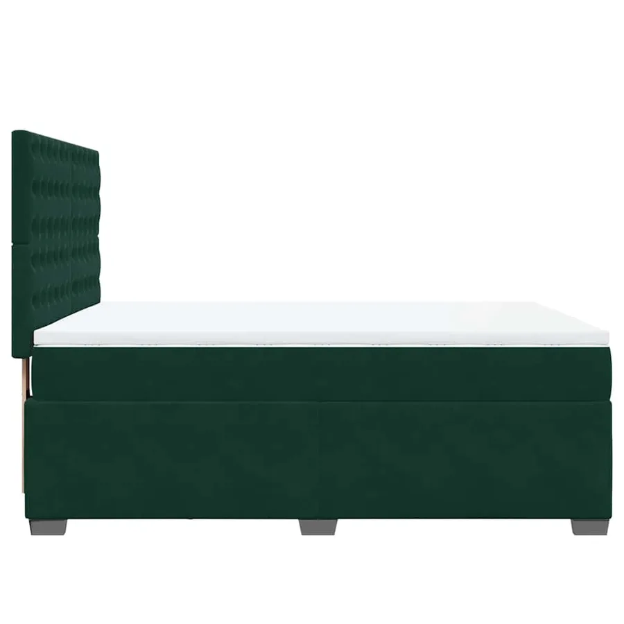 Sommier à lattes de lit et matelas Vert foncé 140x200cm Velours - 11