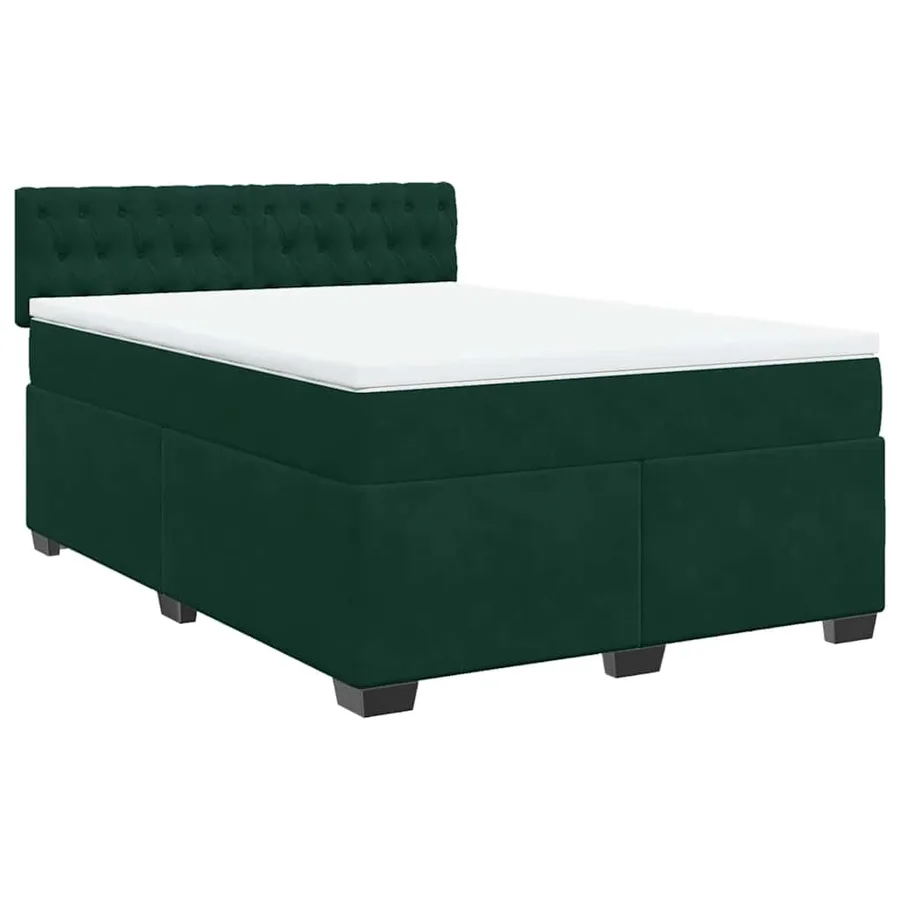 Sommier à lattes de lit et matelas Vert foncé 160x200cm Velours - 2