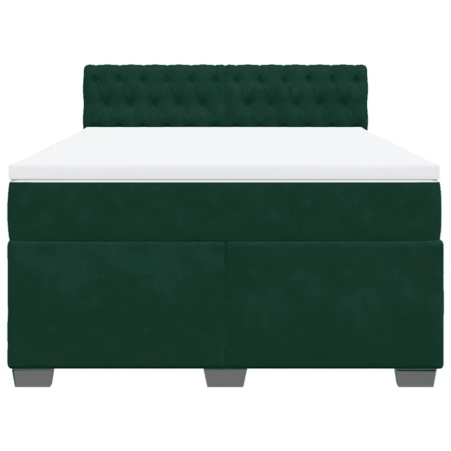 Sommier à lattes de lit et matelas Vert foncé 160x200cm Velours - 4