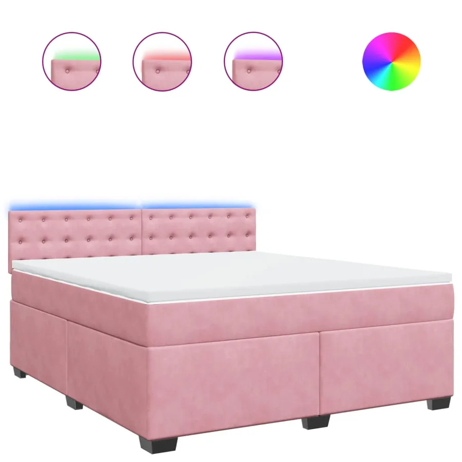 Sommier à lattes de lit avec matelas Rose 180x200 cm Velours - 2