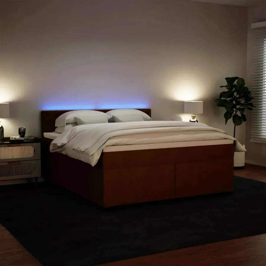 Sommier à lattes de lit avec matelas Rose 180x200 cm Velours - 4