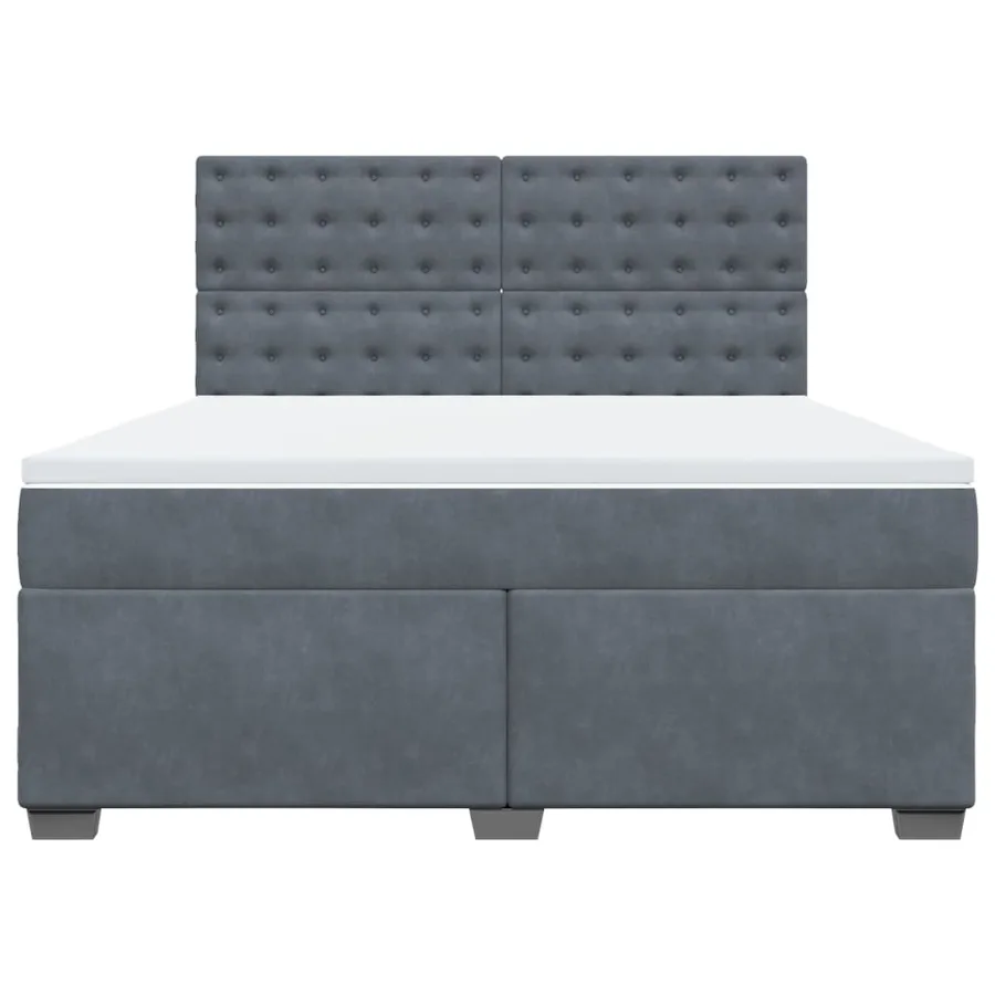 Sommier à lattes de lit et matelas Gris foncé 180x200cm Velours - 6