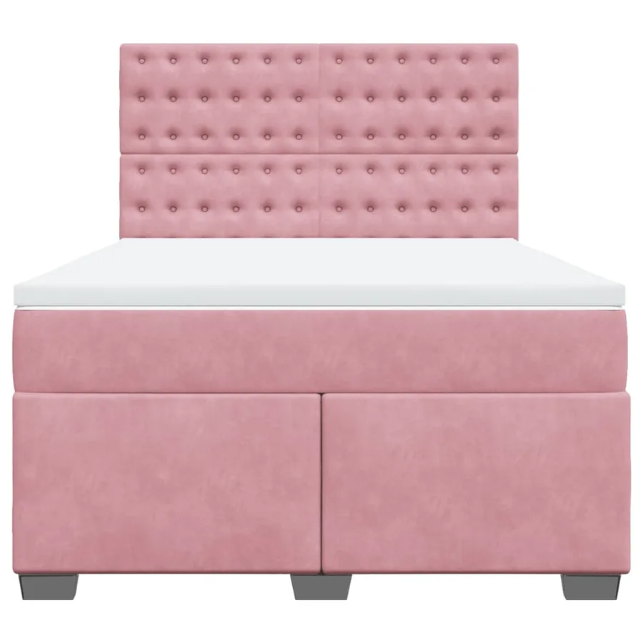 Sommier à lattes de lit avec matelas Rose 140x200 cm Velours - 6