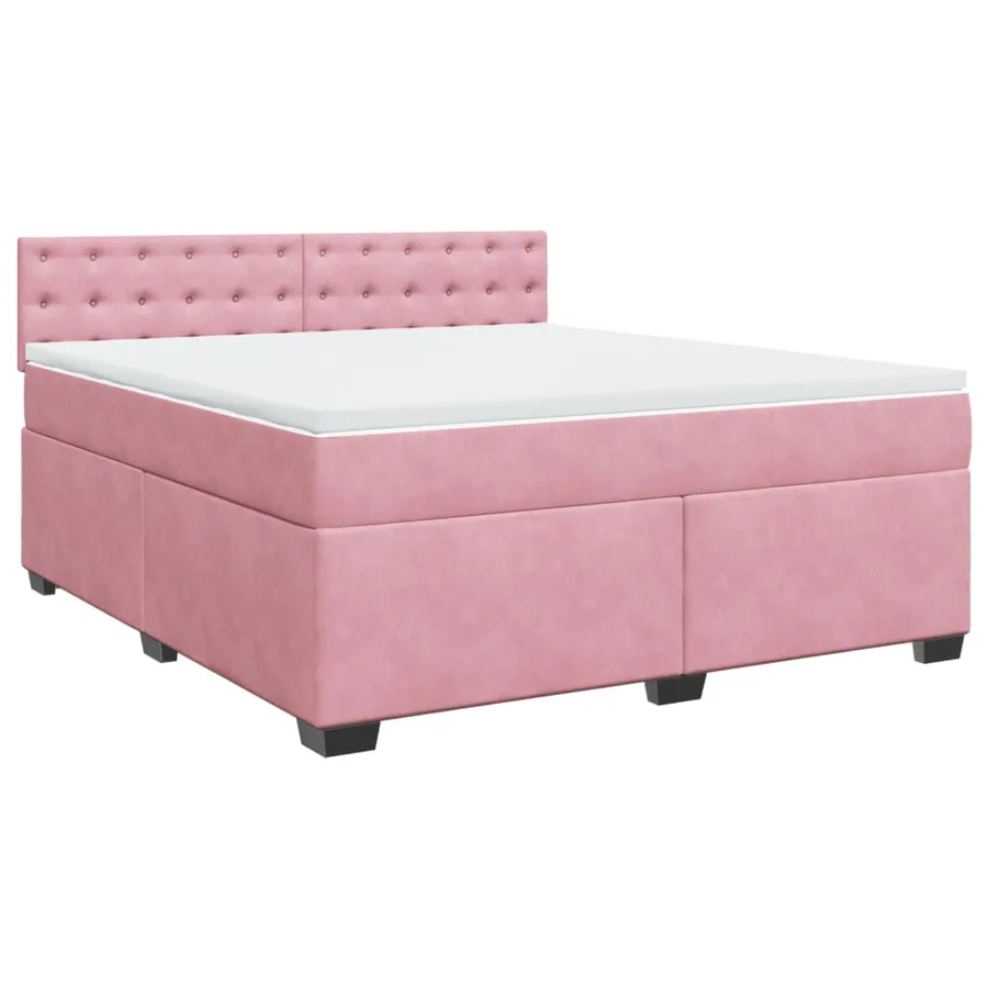 Sommier à lattes de lit avec matelas Rose 180x200 cm Velours - 2