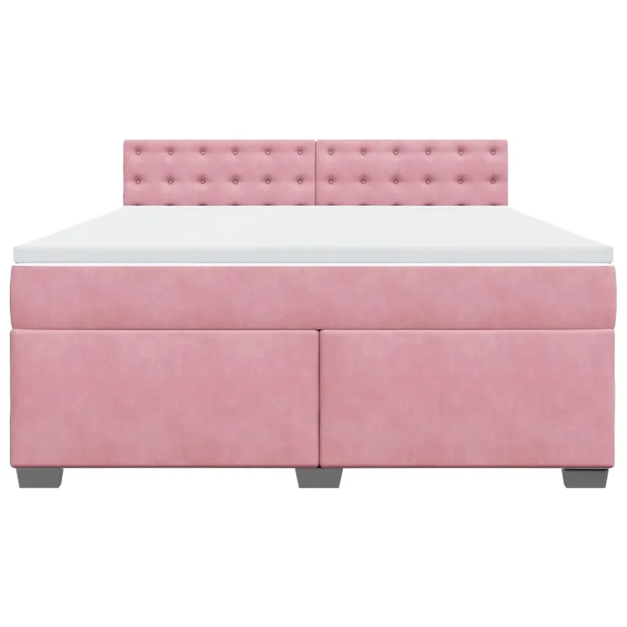 Sommier à lattes de lit avec matelas Rose 180x200 cm Velours - 4