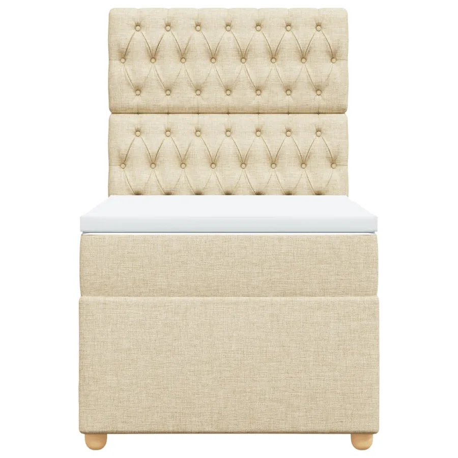 Sommier à lattes de lit avec matelas Crème 80x200 cm Tissu - 4