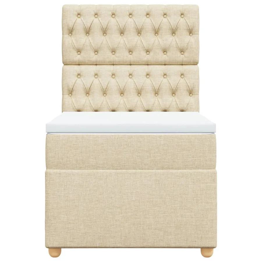 Sommier à lattes de lit avec matelas Crème 80x200 cm Tissu - 6