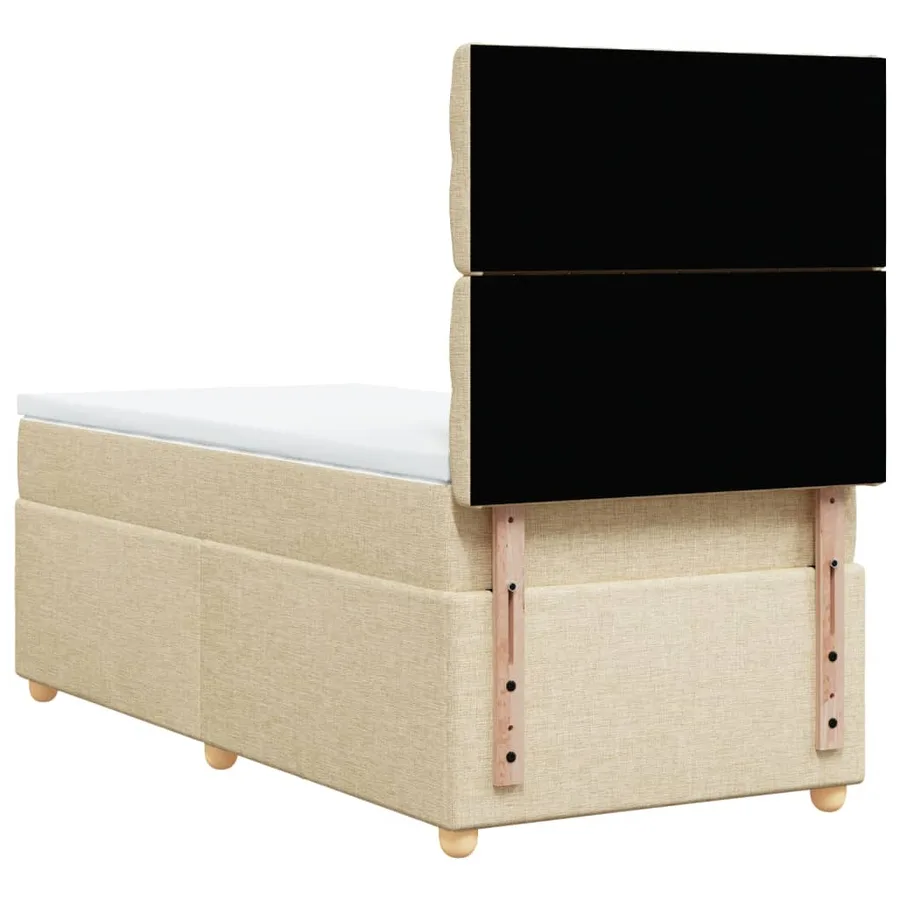 Sommier à lattes de lit avec matelas Crème 80x200 cm Tissu - 8