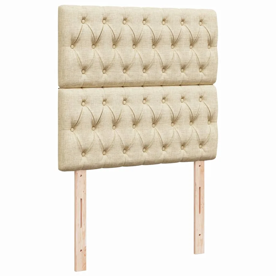 Sommier à lattes de lit avec matelas Crème 80x200 cm Tissu - 9