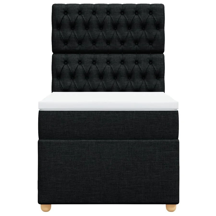 Sommier à lattes de lit avec matelas Noir 90x190 cm Tissu - 4