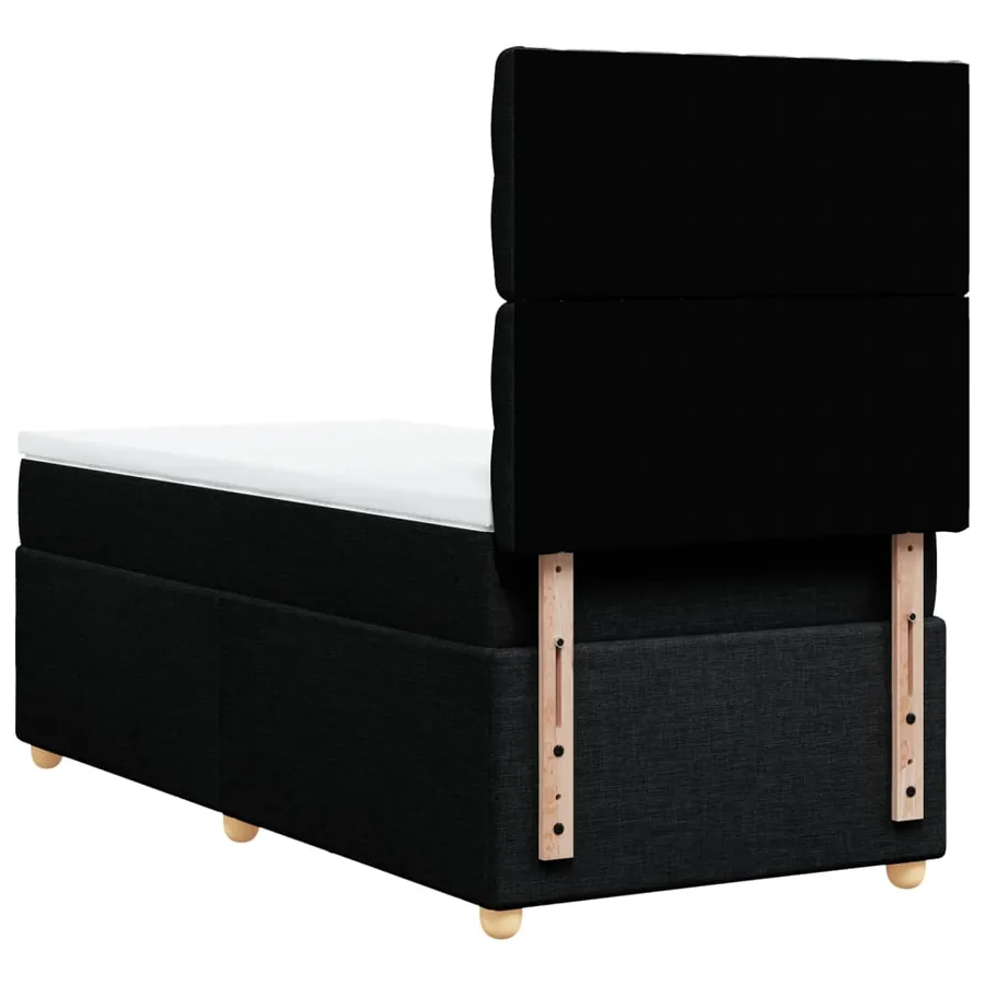 Sommier à lattes de lit avec matelas Noir 90x190 cm Tissu - 6