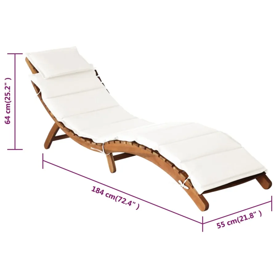 Sun loungers and cushions 2 pcs Dark grey Solid acacia wood - 18