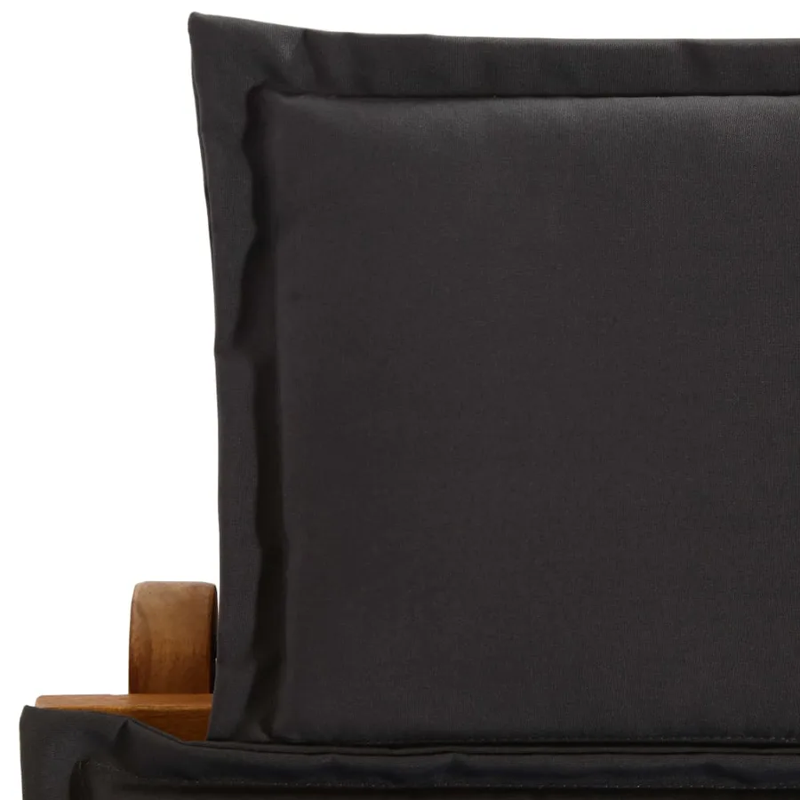 Chaises longues et coussins 2 pcs Gris foncé Bois massif acacia - 7
